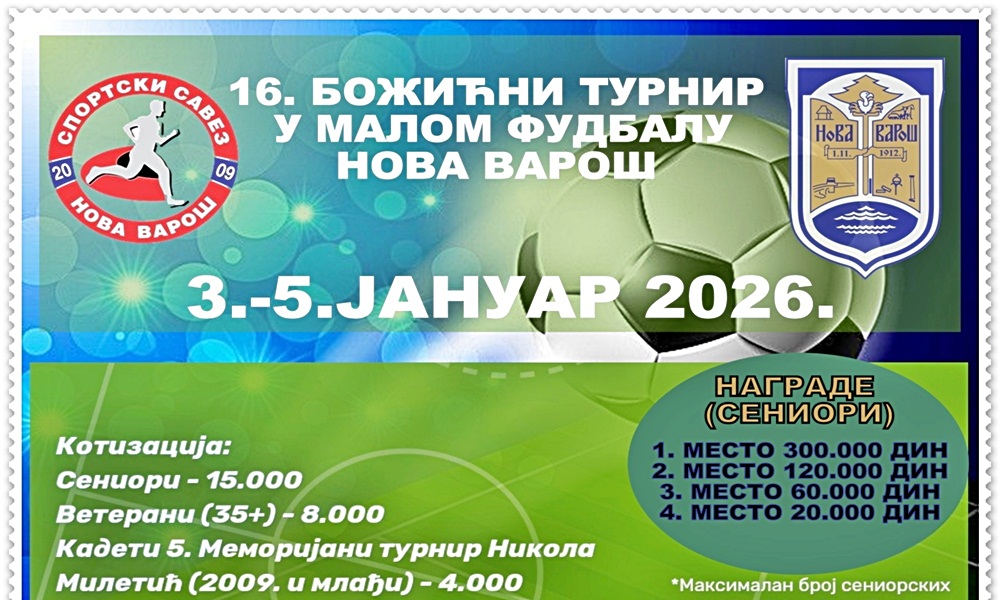 Пријаве екипа до 31. децембра у 12 часова